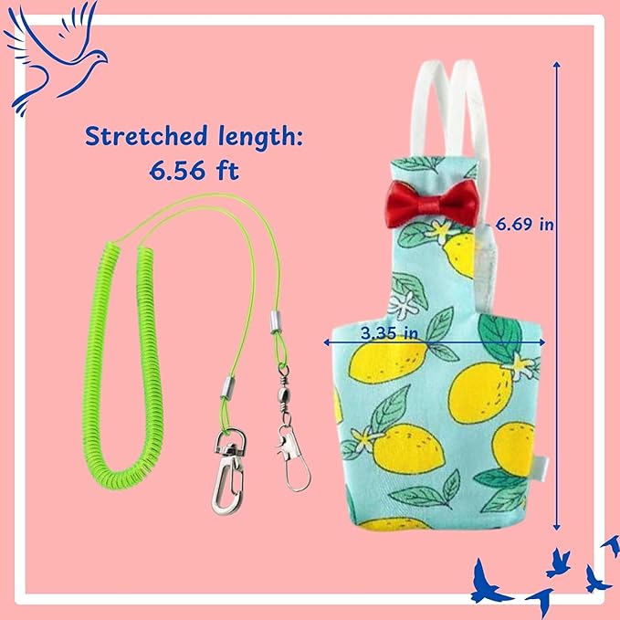 Pigeon Diaper Harness and Bird Leash, Diapers for Birds with Leash, Bird Diapers for Pigeons, Diaper Pants for Cockatiel African Grey Parrot Budgie, Cage Accessories (M-Green)