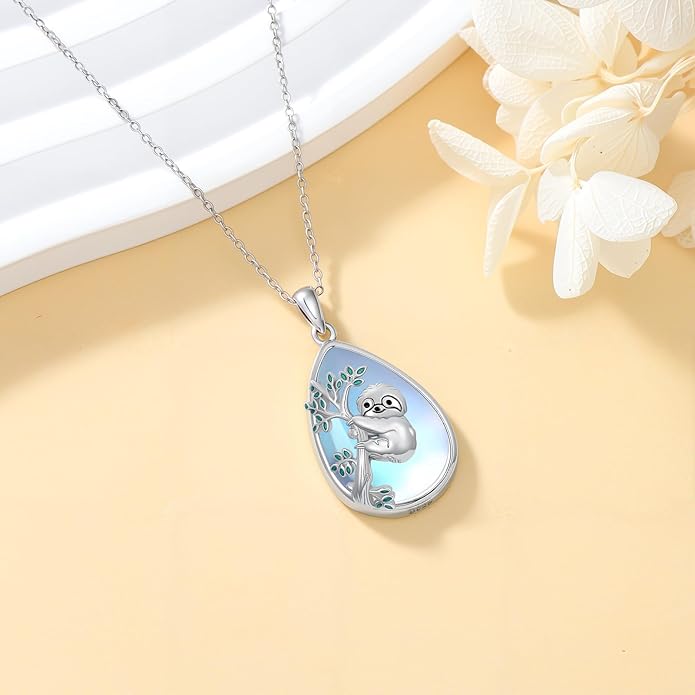 Guinea Pig/Raccoon/Butterfly/Panda/Hummingbird/Giraffe/Rabbit Necklace 925 Sterling Silver Animal Pendant Jewelry Gift for Women Mom