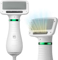 Dog Hair Dryer, 2-in-1 Pet Hair Brush with Hair Removal Comb Release Button, Dog Dryer for Pet Grooming, Adjustable Temperature & Speed, Portable Dog Cat Dryer for All Size Pets (White-2)