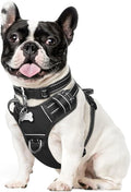 WINSEE Dog Harness No Pull, Pet Harnesses with Dog Collar, Adjustable Reflective Oxford Outdoor Vest, Front/Back Leash Clips for Small, Medium, Large, Extra Large Dogs, Easy Control Handle for Walking