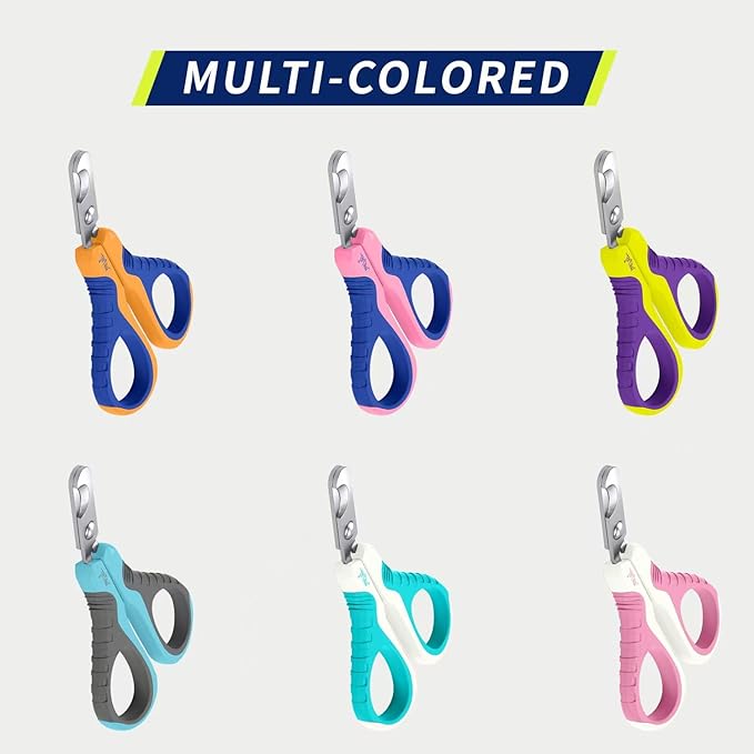 WePet Pet Nail Clippers U07.1, Professional Claw Trimmer, Bended Scissor Special for Cats, Kittens, Dogs, Puppies, Small Animals, Grey/Maya Blue