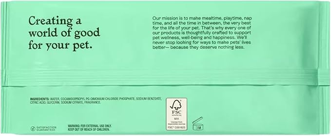 Kindfull Dog Grooming Wipes – 3 Pack (180 Total), Botanical Mint Scent – Gentle, pH-Balanced Pet Wipes for Paws & Fur – Plant-Based, Alcohol-Free – 7.9" x 7.7" Each