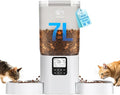 Timed Automatic Cat Feeder 2 Cats with Slow Feed: Dual Automatic Dog Feeder with Information Visualization, Programmable Auto Cat Food Dispenser for Multiple Pets,Detachable for Clean-29 Cup