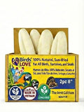 Birds LOVE 7.5-8" Cuttlebones for Birds – 100% Natural Sun-Dried Calcium Carbonate Mineral Supplement – for Parakeets, Budgies, Cockatiels, Finches & Canaries – 2 Pack with Holder – Made in Vietnam