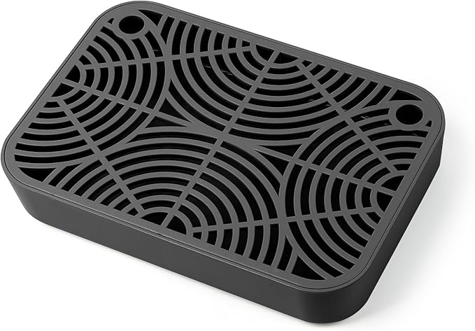 Cat Litter Box Ramp, Litter Box Step Mat with Filter Function for Self-Cleaning Cat Litter Box, Easy to Clean, Cats Pedal Step Stool Ideal for Kitten & Elderly Cats (Black)