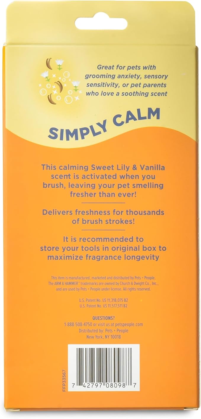 Arm & Hammer Deodorizing Slicker Brush for Dogs with Fragrance Transfer Technology – Scented Self-cleaning Dog Brush - Dog Grooming Brush for Shedding, Sweet Lily & Vanilla Scent