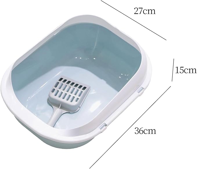 Cat Toilet Cat Litter Tray Open Top Pet Litter Tray Durable Large Space Bedpan Kitty Litter Pan, Cat for Dog Small Animals Kittens, Blue