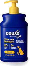 DOUXO® Skin & Coat SPA - Ultra-Safe Oatmeal Dog Shampoo, 16 fl oz, Cleans and Deeply Hydrates The Skin, Leaves The Coat Soft and Radiant, Skin-Friendly Formula