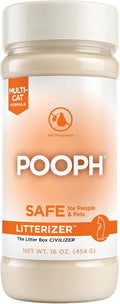 POOPH® LITTERIZER® – 16oz Bottle – Absorbs 46x Weight in Wetness & Odor – Keeps Litter Dry, Reduces Mess, Reduce Litter Costs and Get a Stink-FREELitter Box – Without Fragrances or Harsh Chemicals