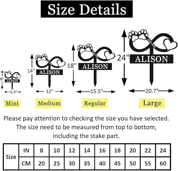 Custom Dog Cat Name Memorial Grave Marker, Personalized Pet Memorial Stake Metal Engraved Sign, Customized Cat Dog Memorial Grave Markers with Paws Heart Pet Memorial Plaque Burial Stake