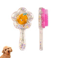 Soft Dog Brush for Small Dogs | Gentle Puppy Brush for Yorkies, Shih Tzus, Maltipoos & Maltese | Pet Hair Removal Brush with Soft Bristles | Dog Brush for Shedding (Pink Orange）