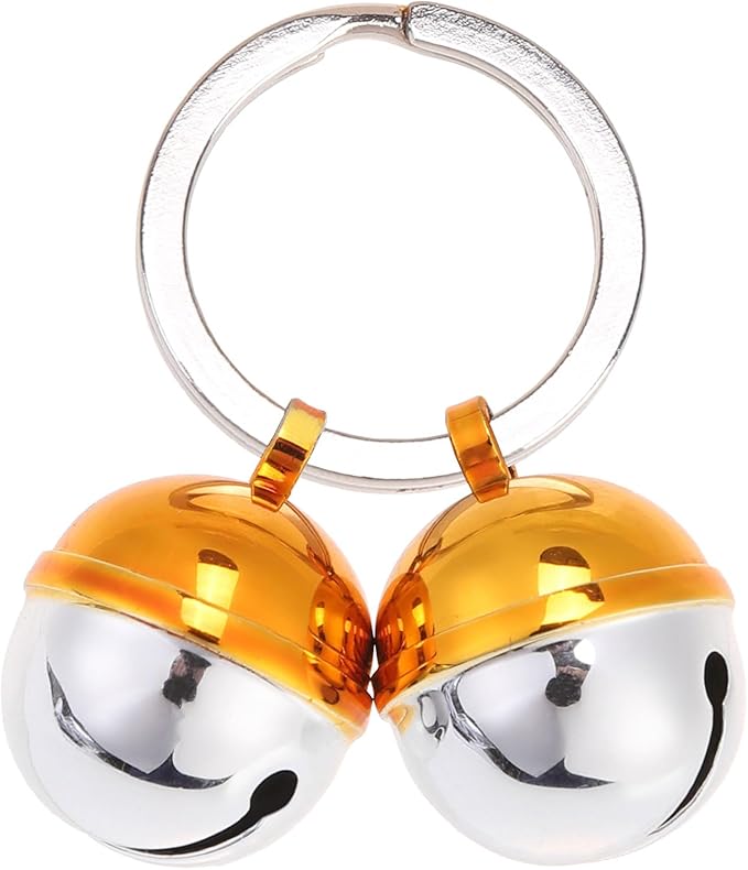 EXPAWLORER Pet Bells for Cat Collar - Extra Loud Dog Cat Collar Accessories Bells, Color Blocking Pet Jingle Ornament Training Pendant Neck Decoration, Tracker for Saving Birds, Silver 1 Pack
