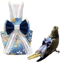 Bird Diaper Cockatiel Clothes Flight Suite, Reusable Parrot Nappy with Waterproof Inner Layer, Cute Pigeon Pants Urine Wet Suit Costume for Conure Macaw (Blue A,2M)