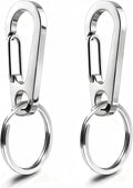 Dog Tag Clips / 2 Pack/Multiple Size 304 Stainless Steel Quick Clip with Rings/Easy Change Dog Cat ID Tag Holder for Small pet Collars and Harnesses.(2 Small Silver)