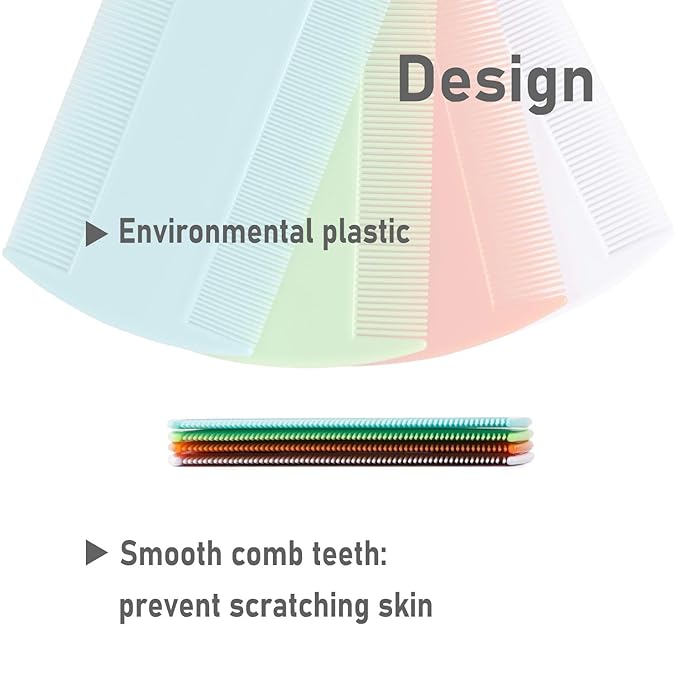 Flea Comb for Cats, 4 Pcs Lice Comb for Dogs, Double Sided Cat Comb for Short Hair of Pets or Humans by MoHern