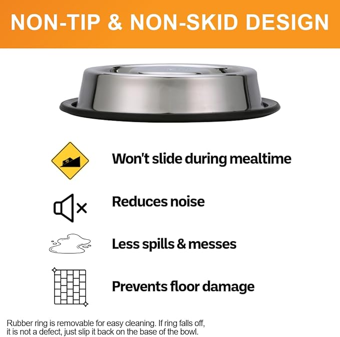 Neater Pet Brands Stainless Steel Slow Feed Bowl - Non-Tip & Non-Skid - Stops Dog Food Gulping, Bloat, Indigestion, and Rapid Eating (1.5 Cup)