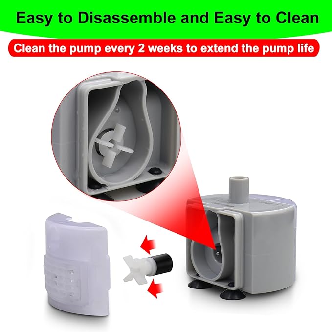 Cat Water Fountain Pump,Pet Water Fountain Pumps Replacement SMA-800 Submersible Motor,Cat Fountain Pump for Stainless Steel Cat Water Dispenser
