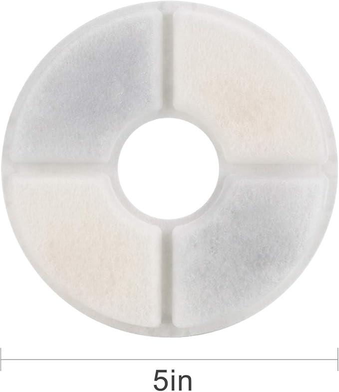 Wonder Creature Cat Water Fountain Filter Replacement, 6/8/12/16/8+4 Pack, Round Carbon Filters for 81oz/2.4L Stainless Steel Top Automatic Pet Fountain (16 Pack)