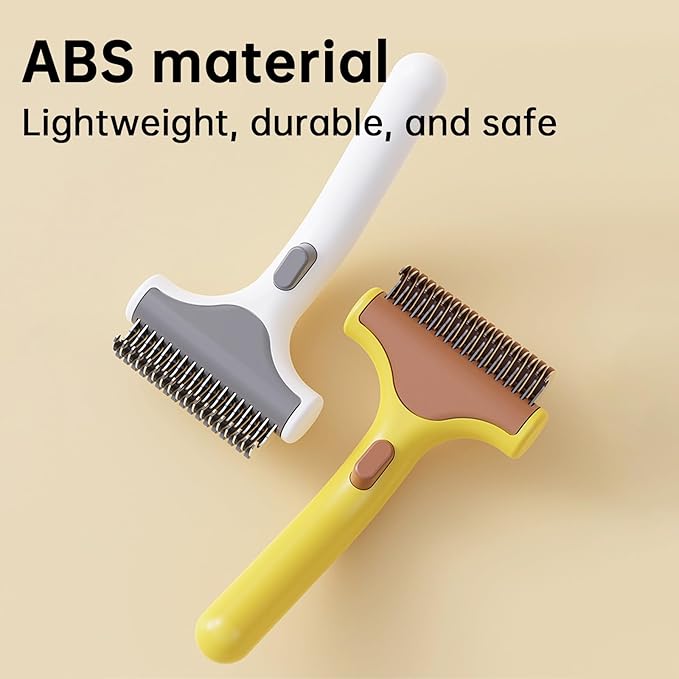 Undercoat Rake for Dogs & Cats, Deshedding Brush for Long haired Pets,Dog Brush for Shedding with Release Button,Best Cat Undercoat Brush&Deshedding Tool for Grooming (White)
