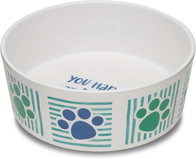 Loving Pets Dolce Moderno Ceramic Look Dog Bowl – Modern Melamine Dog Food Bowl & Dog Water Bowl – Durable, Non-Slip Pet Dish for Small & Medium Dogs – Dishwasher Safe Dog Bowl (Small, 16 oz)