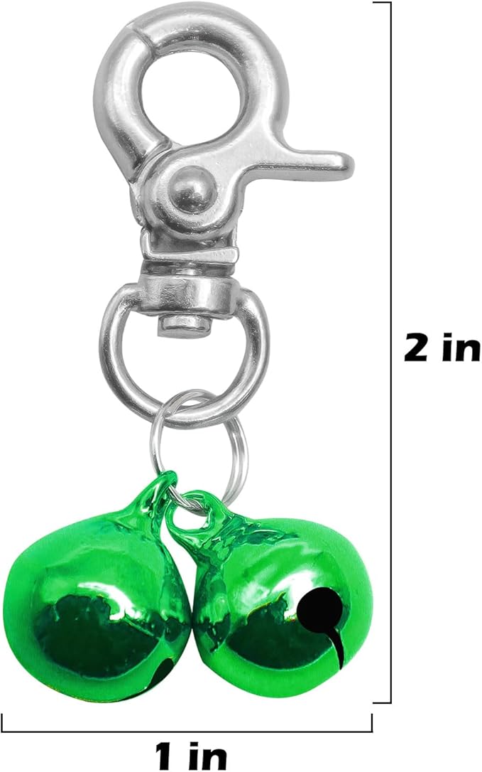 EXPAWLORER Pet Bells for Dog Cat Collar Charm - 2 Pack Cat Collar Accessories Bells Loud, Pet Jingle Ornament Training Pendant Neck Decoration, Tracker for Saving Birds, Green