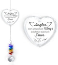 Glass Ornament Suncatcher - Angels Don't Always Have Wings - Dogs Memorial Sympathy Gift - Mother's Day for Mom Dad Dog Lover - Bereavement Keepsake - Daily Remembrance