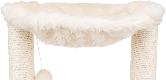 TRIXIE Baza Scratching Post with Hammock | 16" Base, Cream, Small