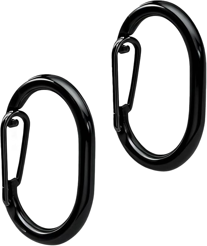 2 PCS Dog Tag Clips, Stainless Steel Quick Clip for Pet & Cat Collar ID Tags Holder | Strong & Durable | Dog License Holder (Black)