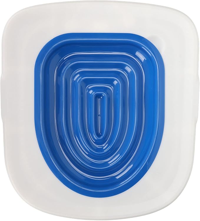 Cat Toilet Training System, Professional Teach Cat to Use Toilet Cat Toilet Training Kit Universal Reusable Kitty Toilet Trainer Urinal Seat with Design Blue Tray (White Tray , 1 Blue Inner Support)