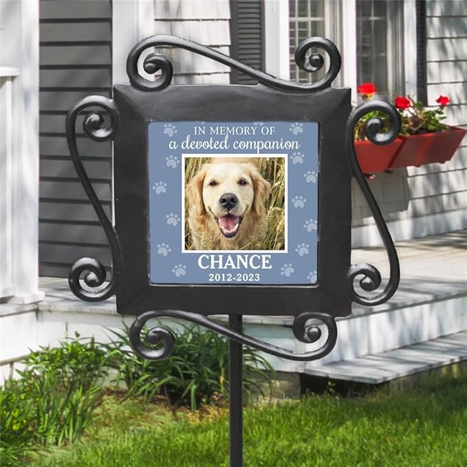 in Memory of A Devoted Companion Personalized Pet Memorial Garden Stake with Photo