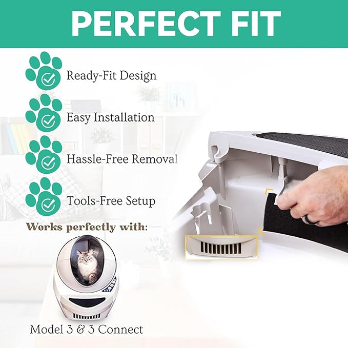 Lubise 8Pcs Carbon Filters Compatible with LR 3,0.5in Replacement Activated Charcoal Filters for Litter Box Premium Filters,Thickened and Durable,Eliminate Odor and Controls Moisture on Pet's Body