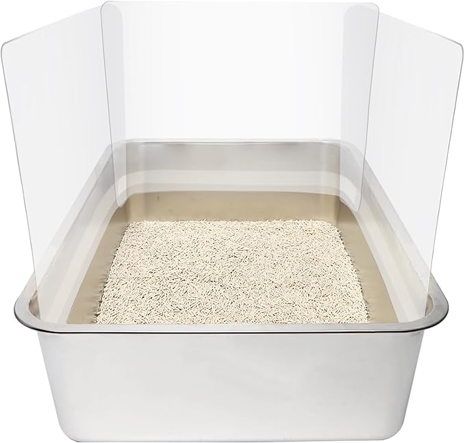 YOILES 12PCS Cat Litter Box Pee Shields,Transparent Easy Clean Splash Guard for Open Top Litter Pan 14.5×11.5in- Litter Box Not Included (12, Clear)