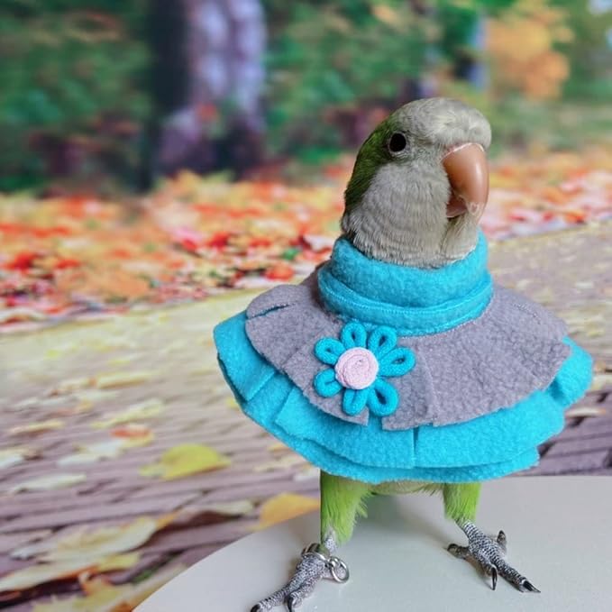Collar Anti Bite Elizabethan Recovery Cone, Bird Neck Protector for Feather Plucking, Neckwear Full Body Shield, Outdoors Windproof Cape - Color Random (Hahn's Macaw)