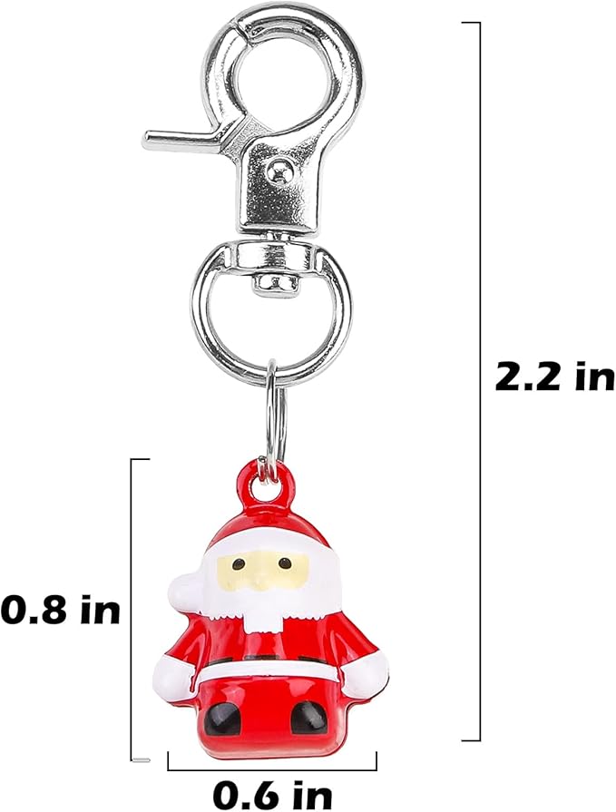 EXPAWLORER Christmas Cat Bell 2 Pack - Santa Pet Collar Accessories Bells Loud with Claw Buckle, Holiday Collar Charm Jingle Pendants Ornament, Save Birds Tracker, Xmas Neck Decoration for Cats Dogs