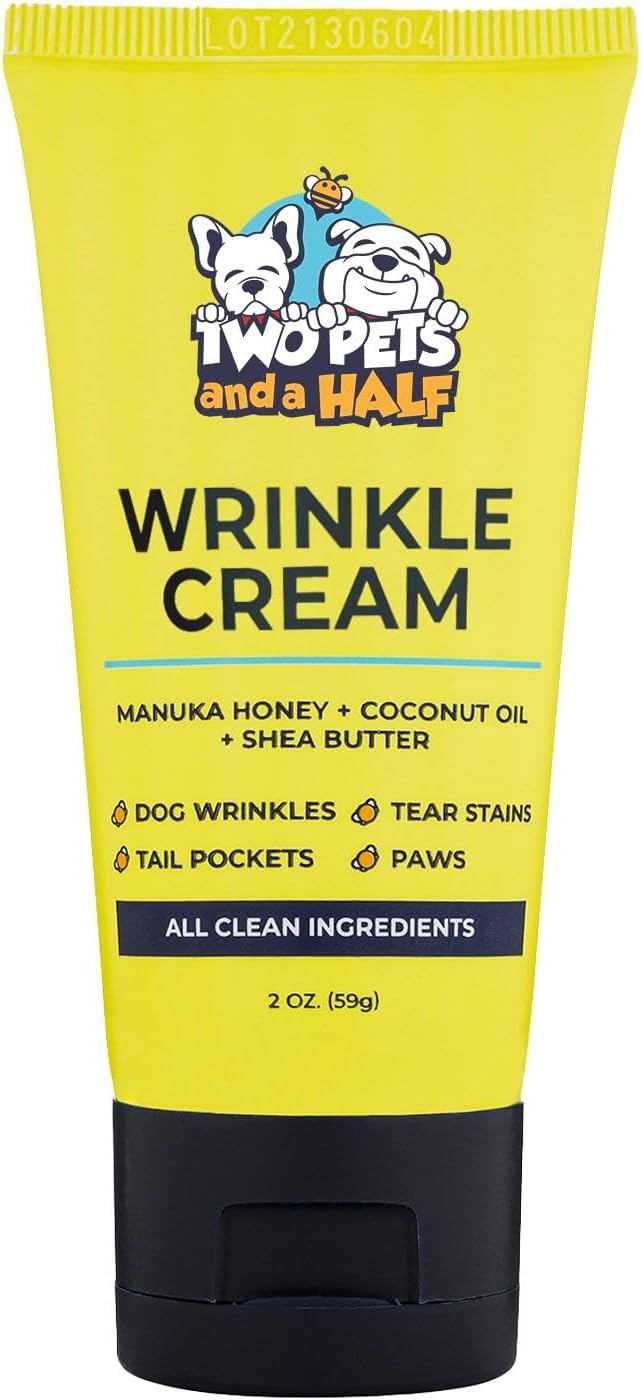 Paste for Bulldogs Wrinkle 2oz - Wrinkle Cream for Dogs, English Bulldog, Frenchie, Pug - Cleans Rashes,Tail Pockets, Dry Skin & Paws (Made in USA)