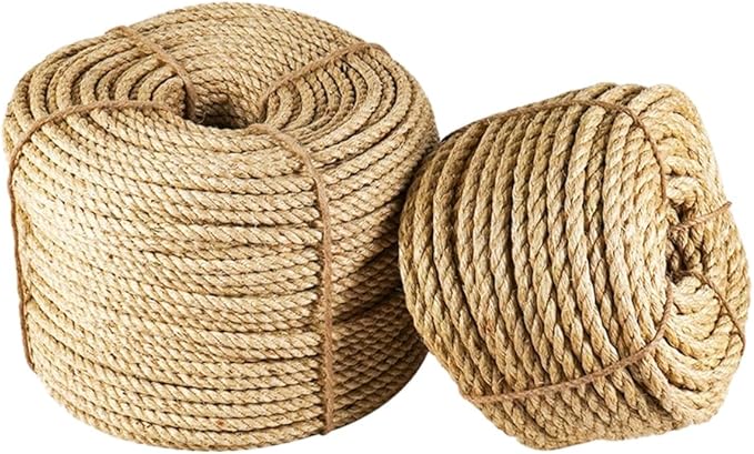 Natural Sisal Rope for Cat Scratcher Replacement, Durable Cat Tree Post Repair Cord for DIY Projects, Climbing Towers, Furniture Protection, Scratch Pad, Crafts, Garden, and Home Décor Use