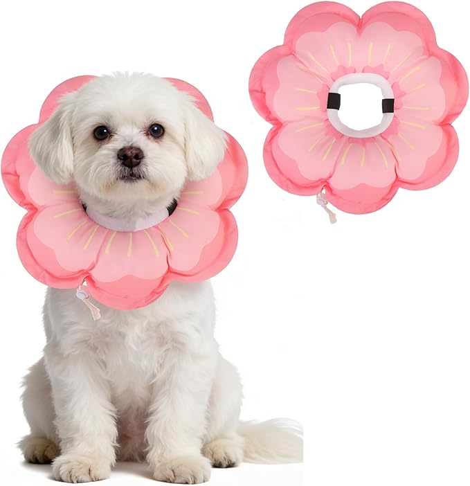 EXPAWLORER Cat Cone Collar Soft, Cat E Collar Recovery After Surgery to Stop Licking, Adjustable Waterproof Cute Neck Elizabethan Pet Kitten Puppy Donut Pillow for Cats Puppy Wound Healing, PinkL