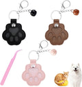 Pet Hair Storage Keychain, Dog Cat Fur Container Collector Keepsake, PU Leather Memorial Keyring, Collar Bag Charms