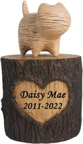 Generic Pet Memorial Box Urns for Cat Ashes, Resin Pet Memorial Keepsake Cremation Urns with Small Cat Statue, Engraved with Name and Dates-Sympathy Pet Loss Gifts