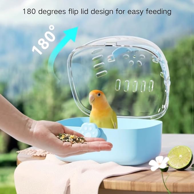 Bird Carrier Cage with Water Bottle, Portable Parrot Travel Carrier Carry Case 7.2" L*6.4 W *6.7” H for Small Pets, Lovebird, Budgie, Parakeet, Gerbils, Mice, Dwarf Hamster, Small Animal (Purple)
