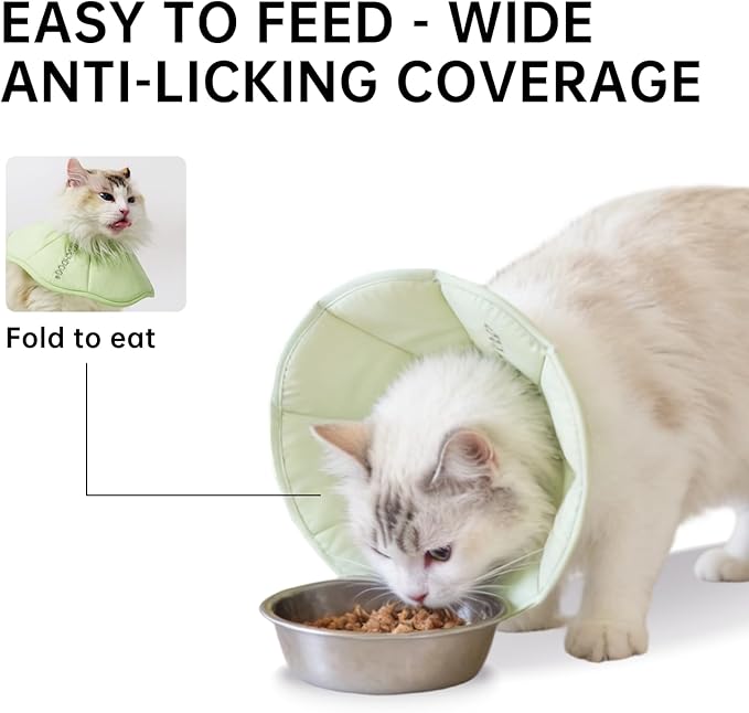 Touchdog Soft Cat Cone Collar, Waterproof Recovery Collar for Cats After Surgery, Lightweight Elizabethan Collar for Kittens, Small to Large
