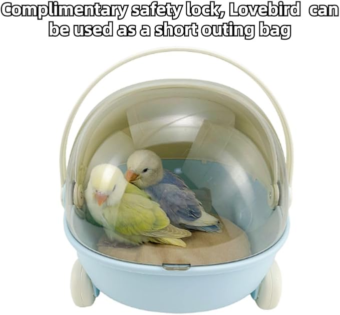 Bird Carrier Cage with Warm Nest, Cushion and Safe Lock, Portable Cages with Chain, Small Animals Travel Carrier Plastic Breathable Outgoing Box for Hamsters Lovebirds Budgies Sugar Gliders (Pink)