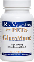 Rx Vitamins GlucaMune - Dog & Cat Immune Support Supplement with Beta Glucan - Daily Vitamins for Indoor Cats - Aid in Feline & Canine Wound Care, Gut Health - 90ct
