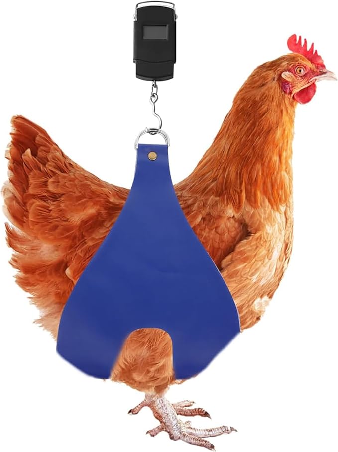Chicken Carrier PU Chicken Holder Bag Purse Waterproof Poultry Sling with Handle Pet Weighing Bag Pouch Rooster Catching Hand for Ducks Rabbits Travel Transport Accessories Farm Supplies (Blue)