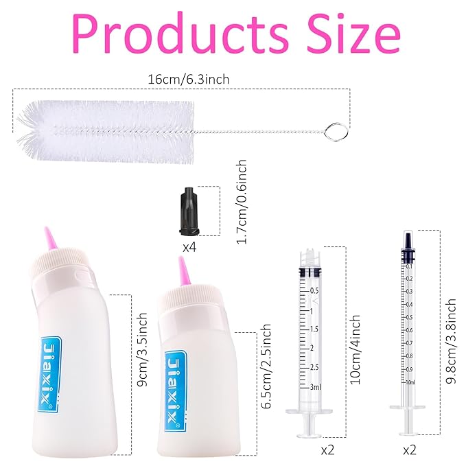 Puppy Bottles for Nursing,Puppys Bottles for Nursing Newborn Puppy,Syringe for Feeding Cat Bottle for Kittens,New Upgrade Kitten Silicone Newborn Supplies (Pink)