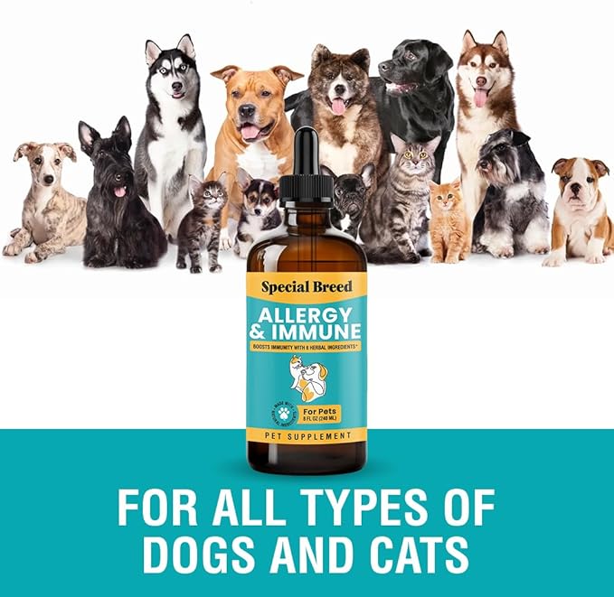Special Breed Allergy & Immune with Elderberry, Allergy Relief for Cats and Dogs, Anti Itch Treatment, Relief for Pet Allergies, Immune Support for Cat or Dog, 8oz
