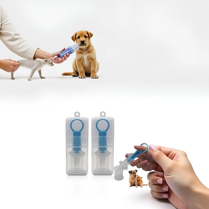2Pcs Blue Pet Medicine Feeder Liquid Oral Syringe Milk Nursing Bottles Syringe Soft Tip Plastic Pet Medical Feeding Tool for Dog Puppy Cat, Kitten Nursing Supplies