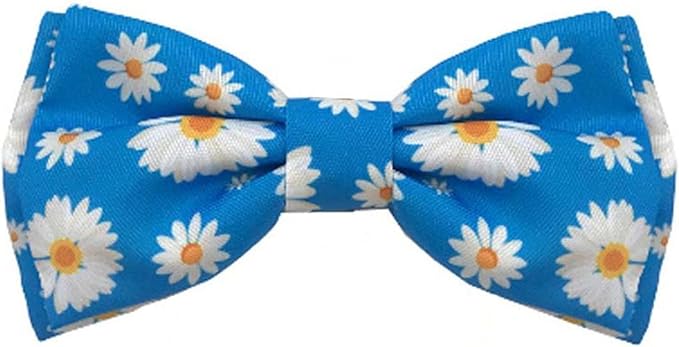 Huxley & Kent Pet Bow Tie for Dogs & Cats - Spring Theme Adjustable Hook & Loop Collar Accessory - Cute & Comfortable for Holidays & Celebrations - Flower Child, Small