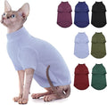 SUNFURA Turtleneck Sweater for Cat, Sphynx Cats Shirt Hairless Cat Sweaters with Sleeves, Warm and Soft Kitten Pullover Fleece Winter Pajamas Jumpsuit for Puppy Cats, Blue L
