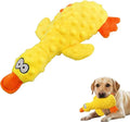Dog Toys for Aggressive Chewers, 2026 Upgraded Cute Yellow Duck Dog Toys for All Dogs, Indestructible Squeaky Plush Toys with Built-in Squeaker for Boredom Relief (Yellow)